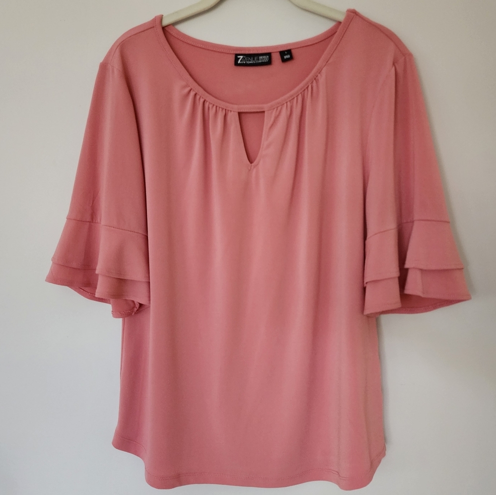 7th Avenue New York & Company size L pink/peach shirt